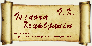 Isidora Krupljanin vizit kartica